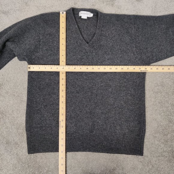 Brooksfield Men's Sweater Size XL Gray Wool V Neck Business Casual Office Comfy - Picture 4 of 6